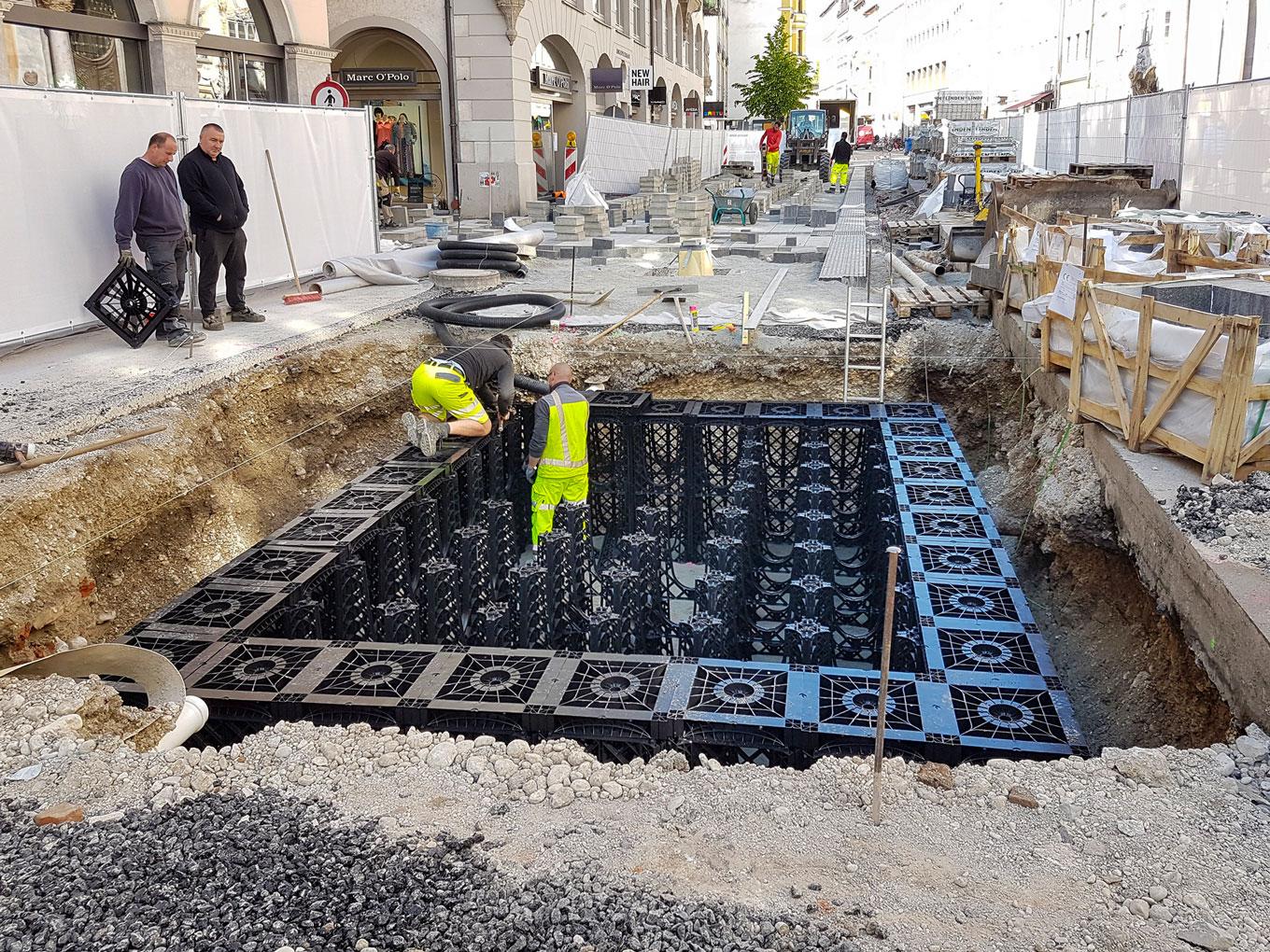 Referenz: Sendlinger Straße, München, Einbau RootSpace Wurzelkammersystem