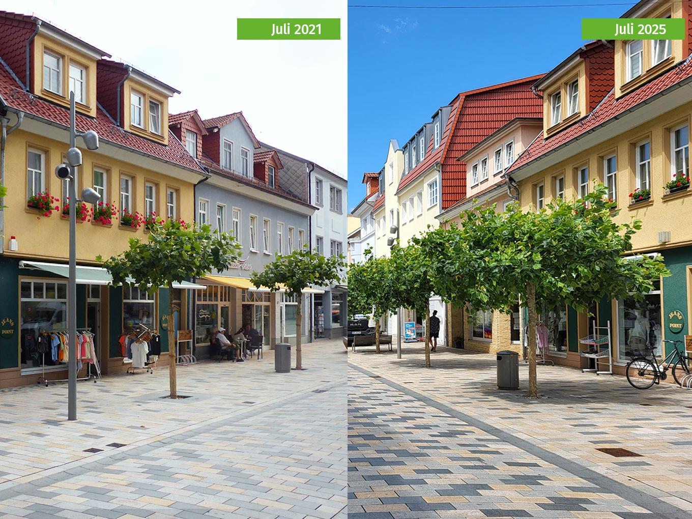 Referenz: Wilhelmsstraße, Heiligenstadt, Vergleich 2021 und 2025